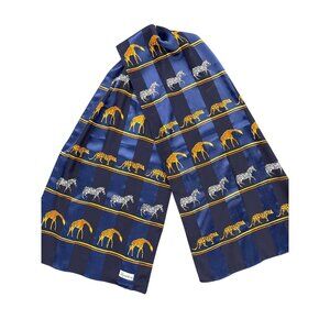 Symphony Scarfs Vintage Animal Print Polyester Scarf Made In Italy 14.5x62 Inche